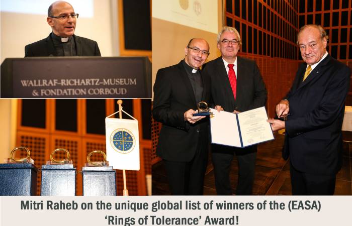 Rev. Dr. Mitri Raheb receives the prestigious Tolerance Ring Award in Cologne-Germany!